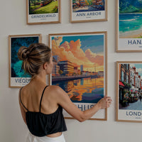 Aarhus Poster - Denmark Travel Art - Vibrant City Sunset Home Decor