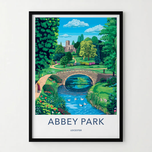 Abbey Park Poster - United Kingdom Wall Art - Stone Arch River Home Decor