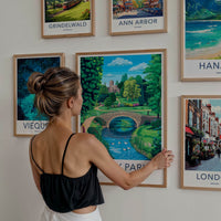 Abbey Park Poster - United Kingdom Wall Art - Stone Arch River Home Decor