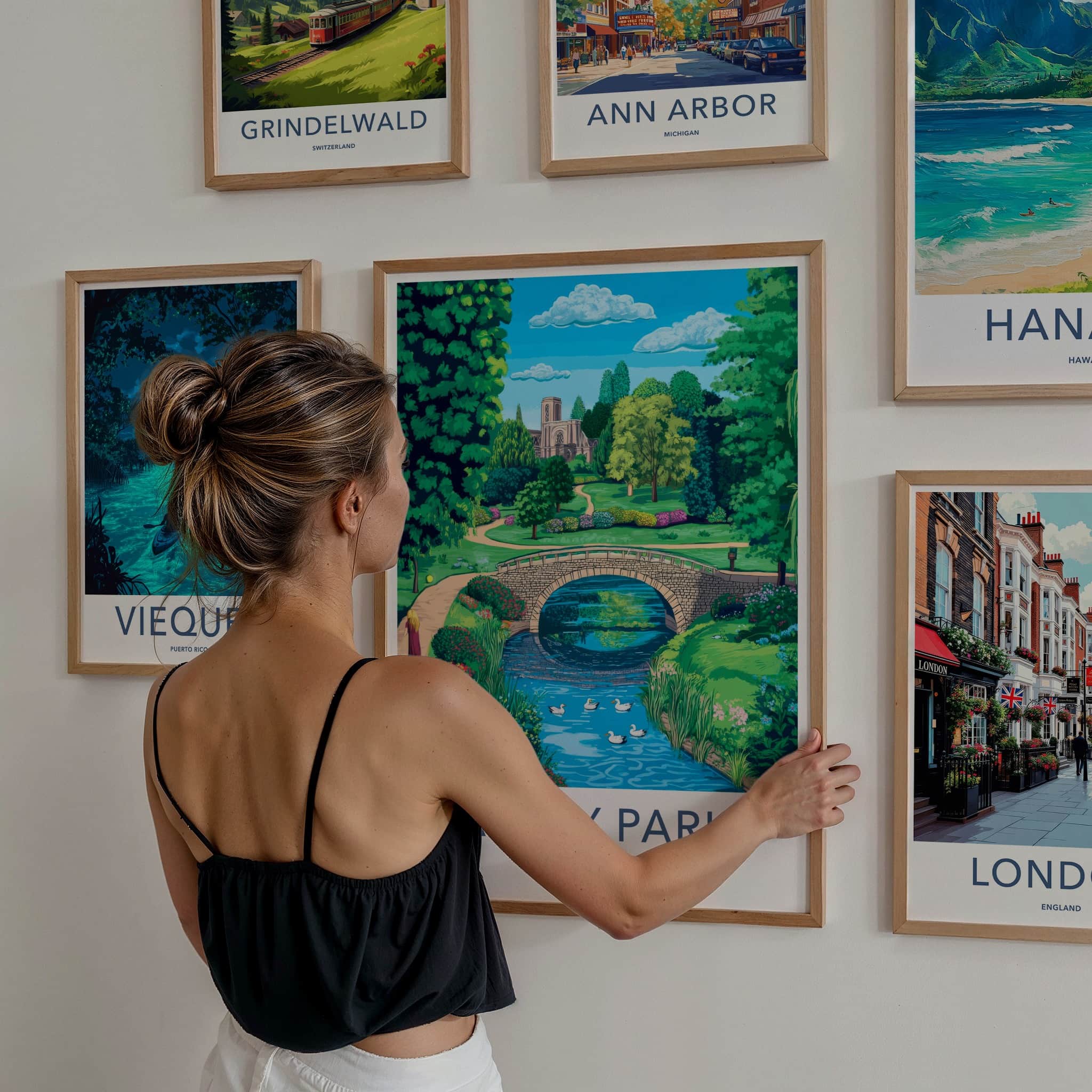 Abbey Park Poster - United Kingdom Wall Art - Stone Arch River Home Decor
