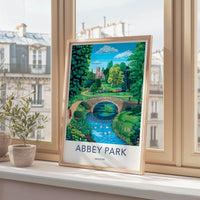Abbey Park Poster - United Kingdom Wall Art - Stone Arch River Home Decor