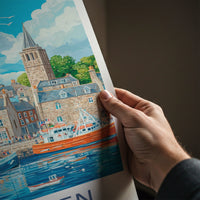 Aberdeen Poster - Scotland Wall Art - Colorful Harbor View Home Decor
