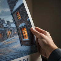 Aberdeen Poster - Scotland Wall Art - Warm Winter Evening Home Decor