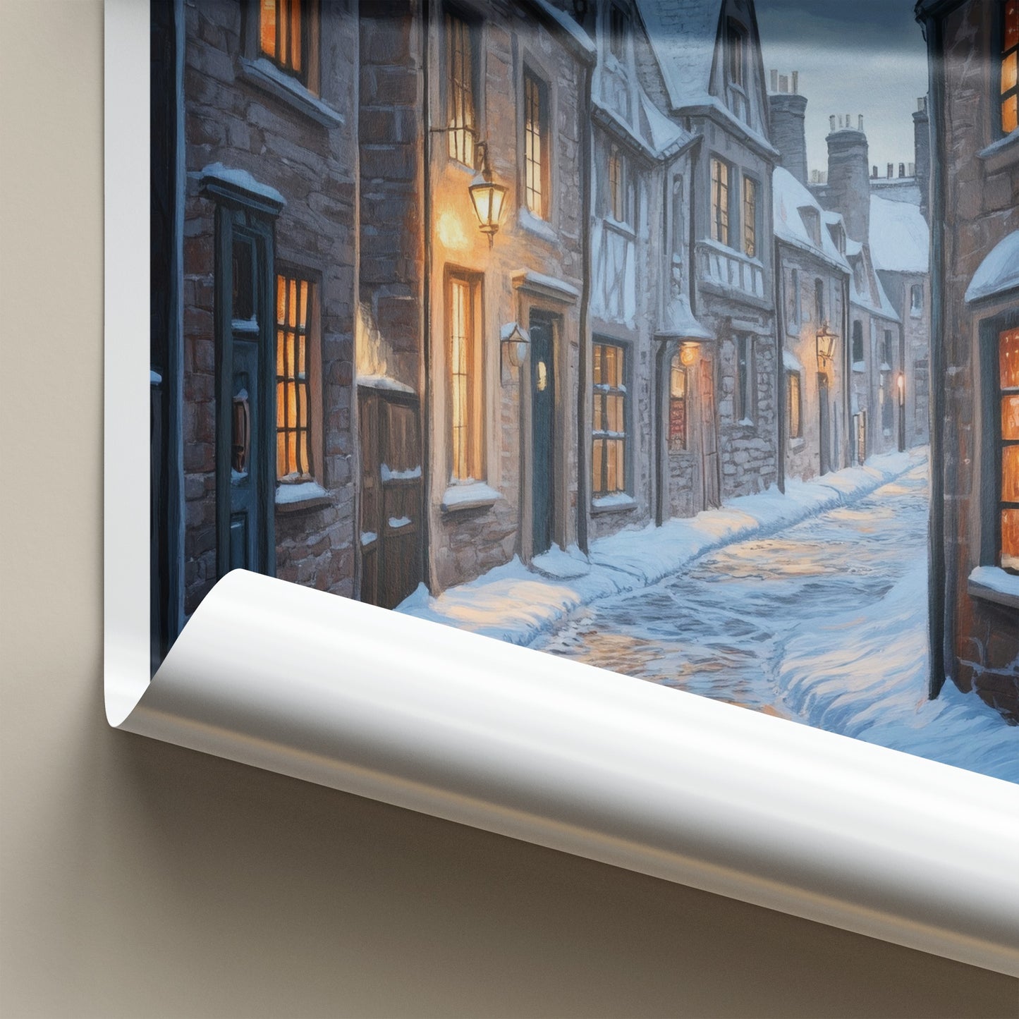 Aberdeen Poster - Scotland Wall Art - Warm Winter Evening Home Decor
