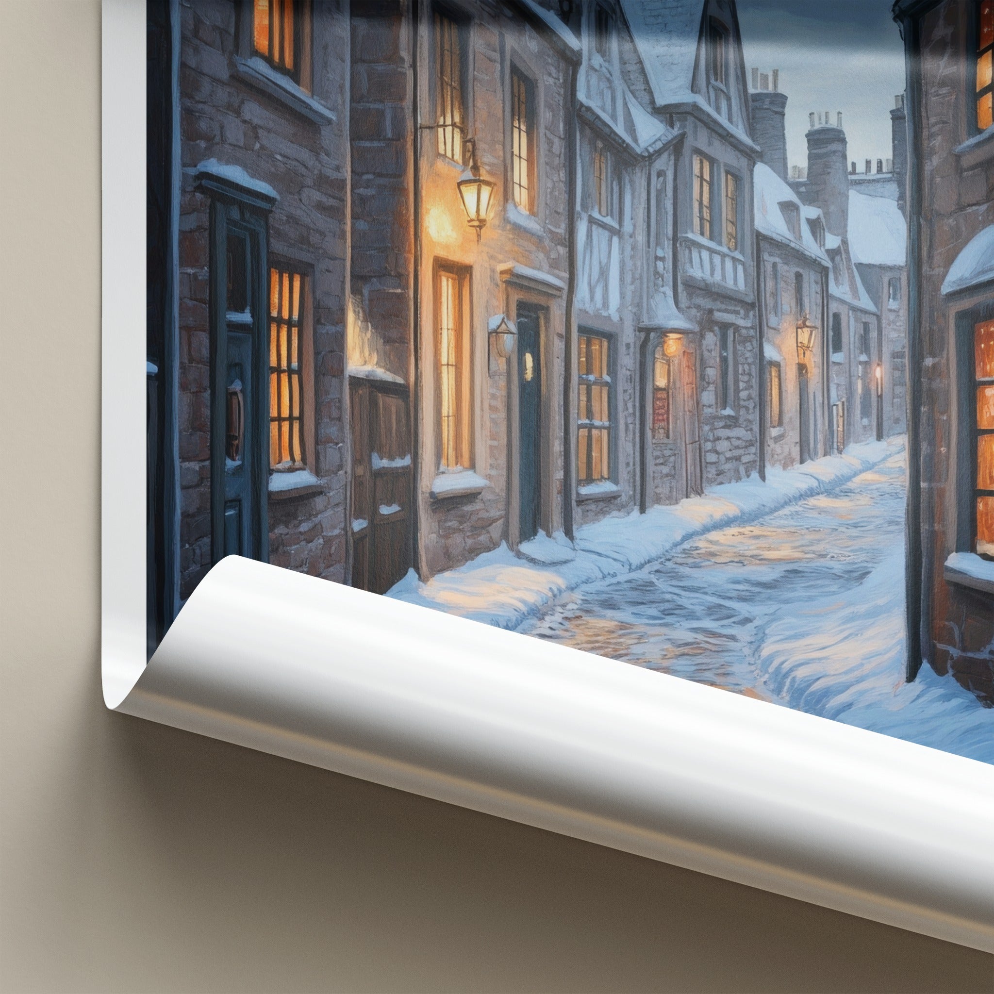 Aberdeen Poster - Scotland Wall Art - Warm Winter Evening Home Decor