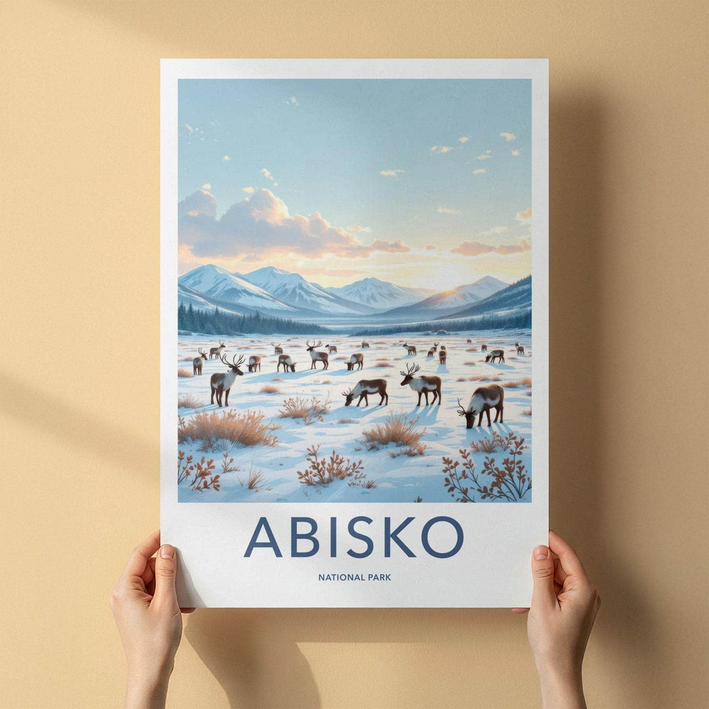 Abisko National Park Poster - Scandinavian Wall Art With Aurora