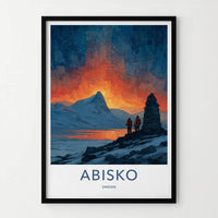 Abisko Poster - Sweden Fiery Night Wall Art