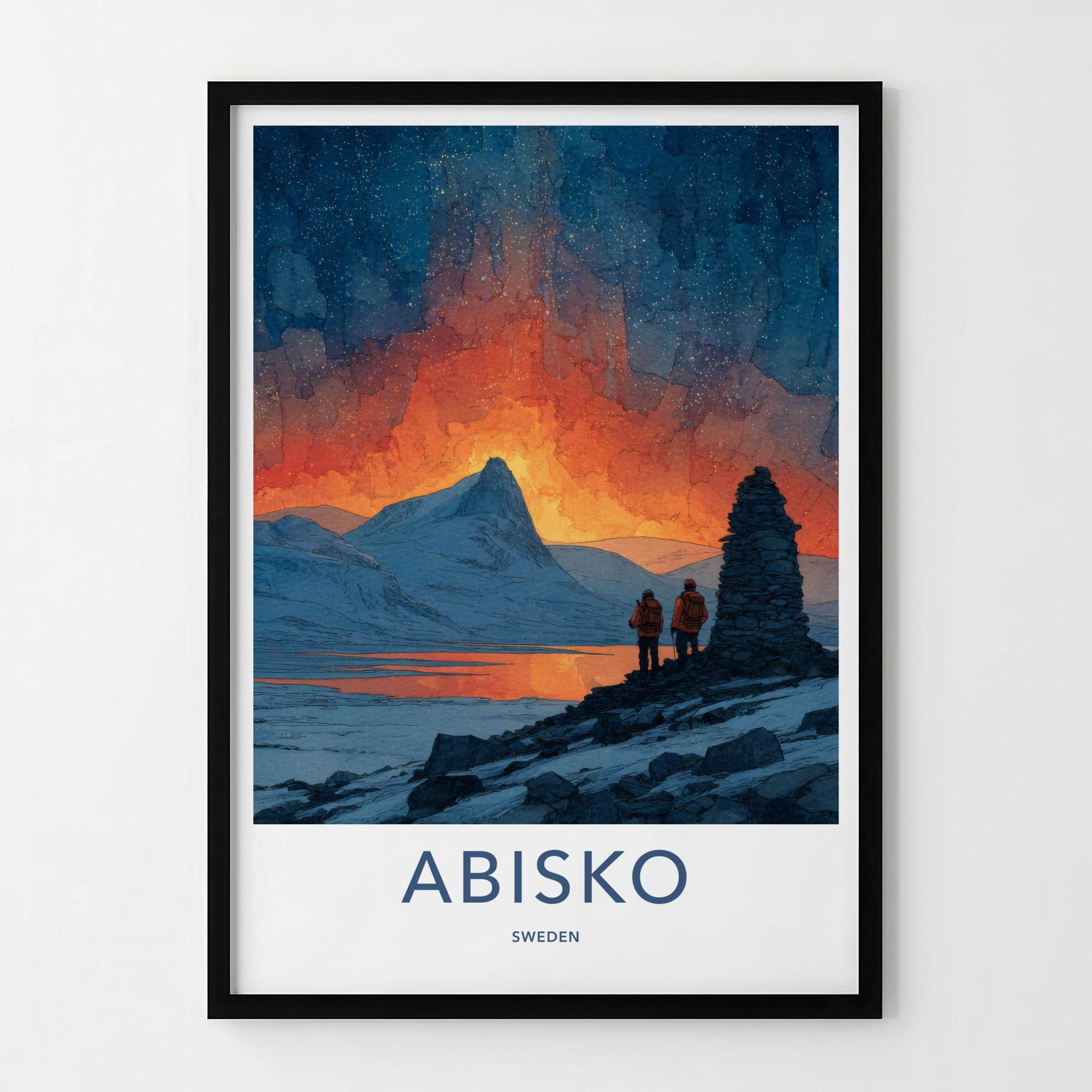 Abisko Poster - Sweden Fiery Night Wall Art