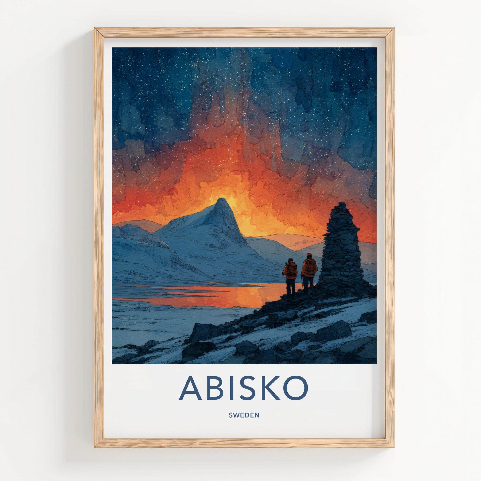 Abisko Poster - Sweden Fiery Night Wall Art