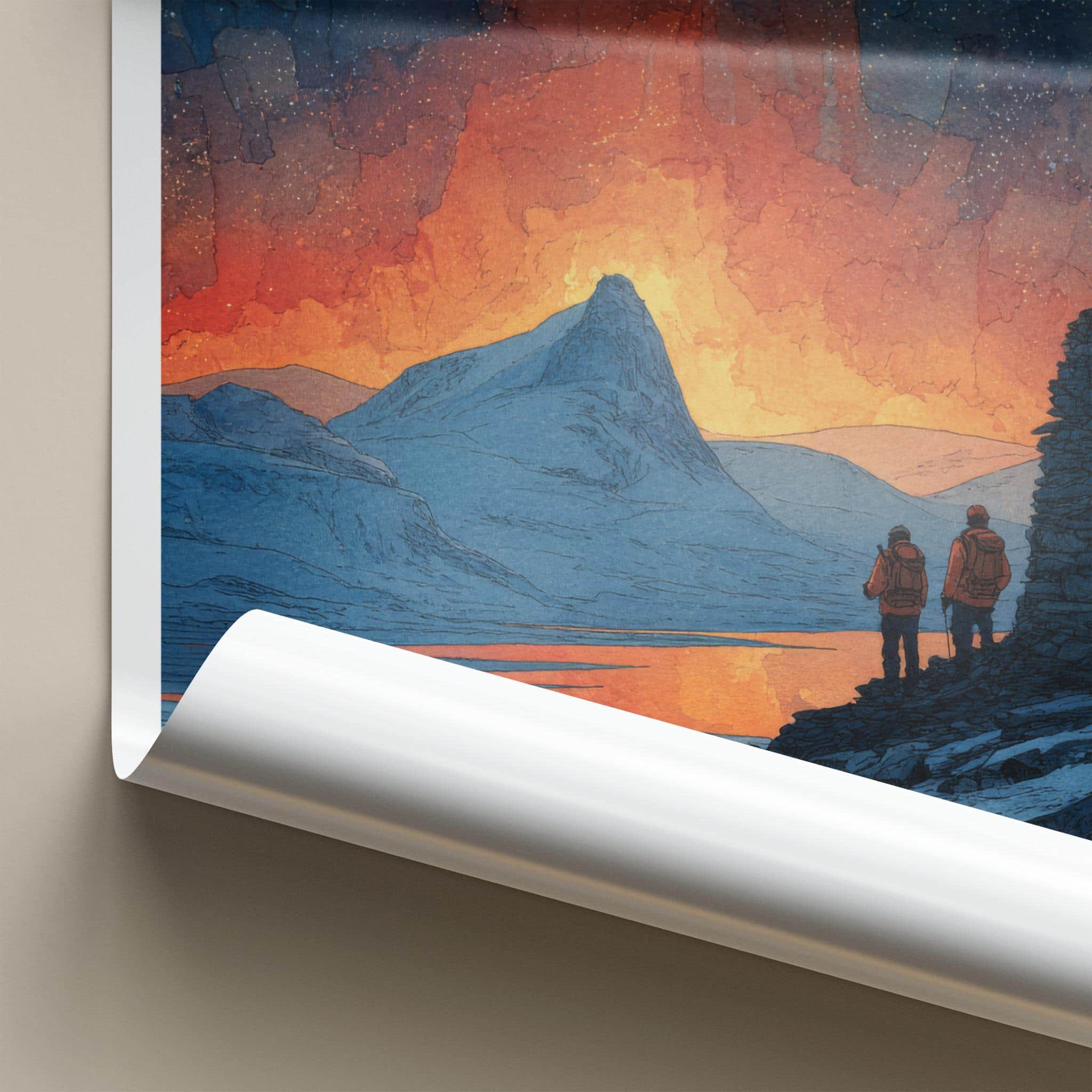 Abisko Poster - Sweden Fiery Night Wall Art