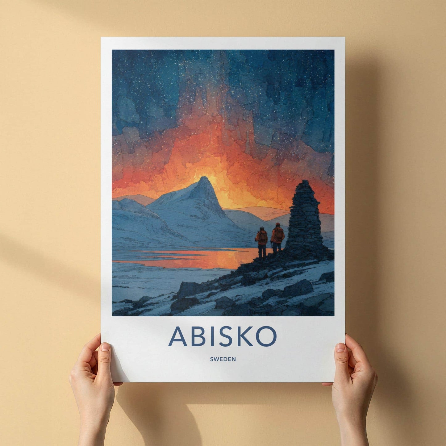 Abisko Poster - Sweden Fiery Night Wall Art