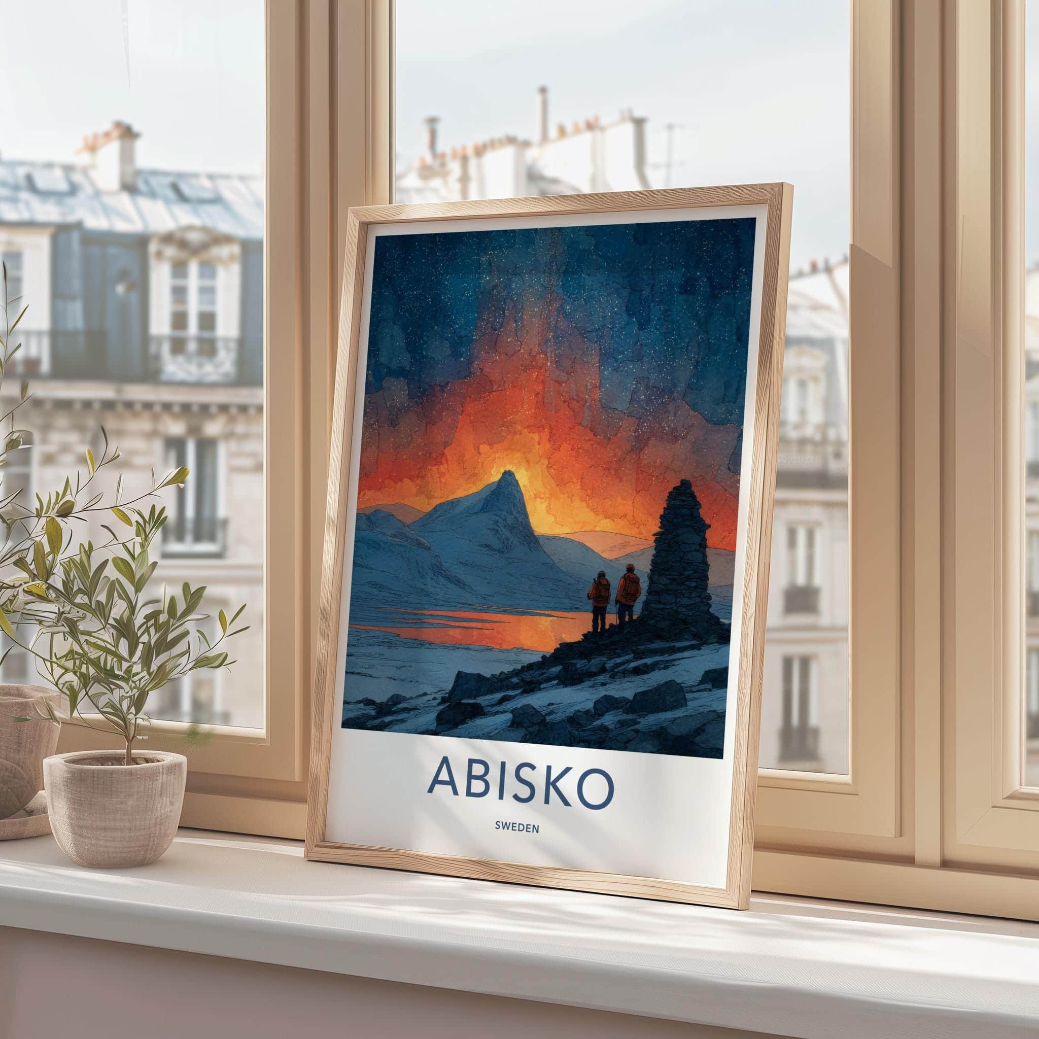 Abisko Poster - Sweden Fiery Night Wall Art