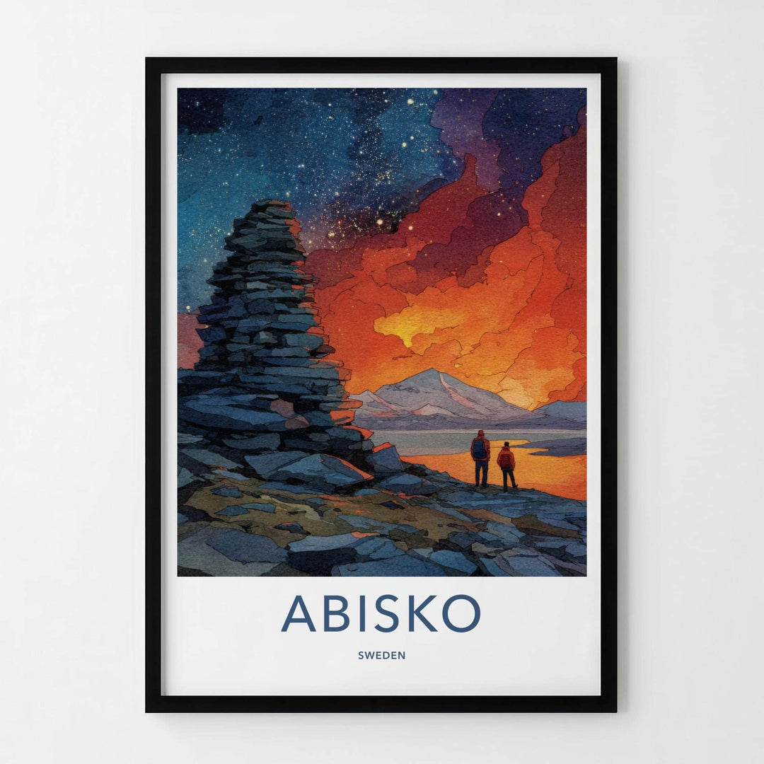 Abisko Poster - Sweden Travel Art - Starry Wilderness Home Decor
