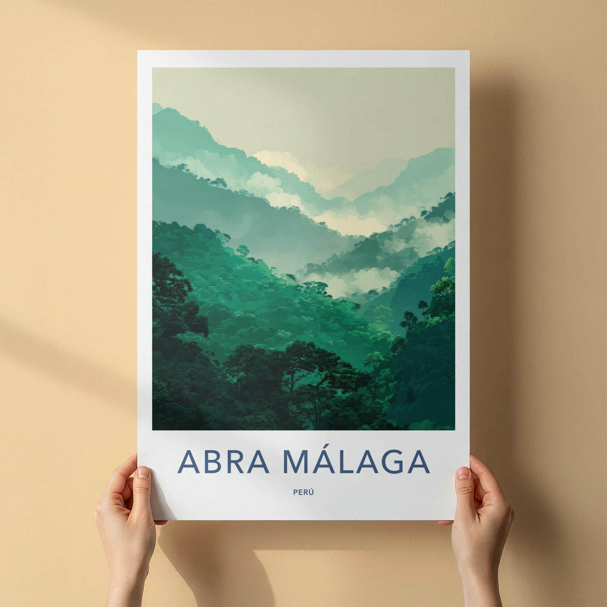 Abra Malaga Poster - Peru Travel Art - Misty Mountain Forest Home Decor