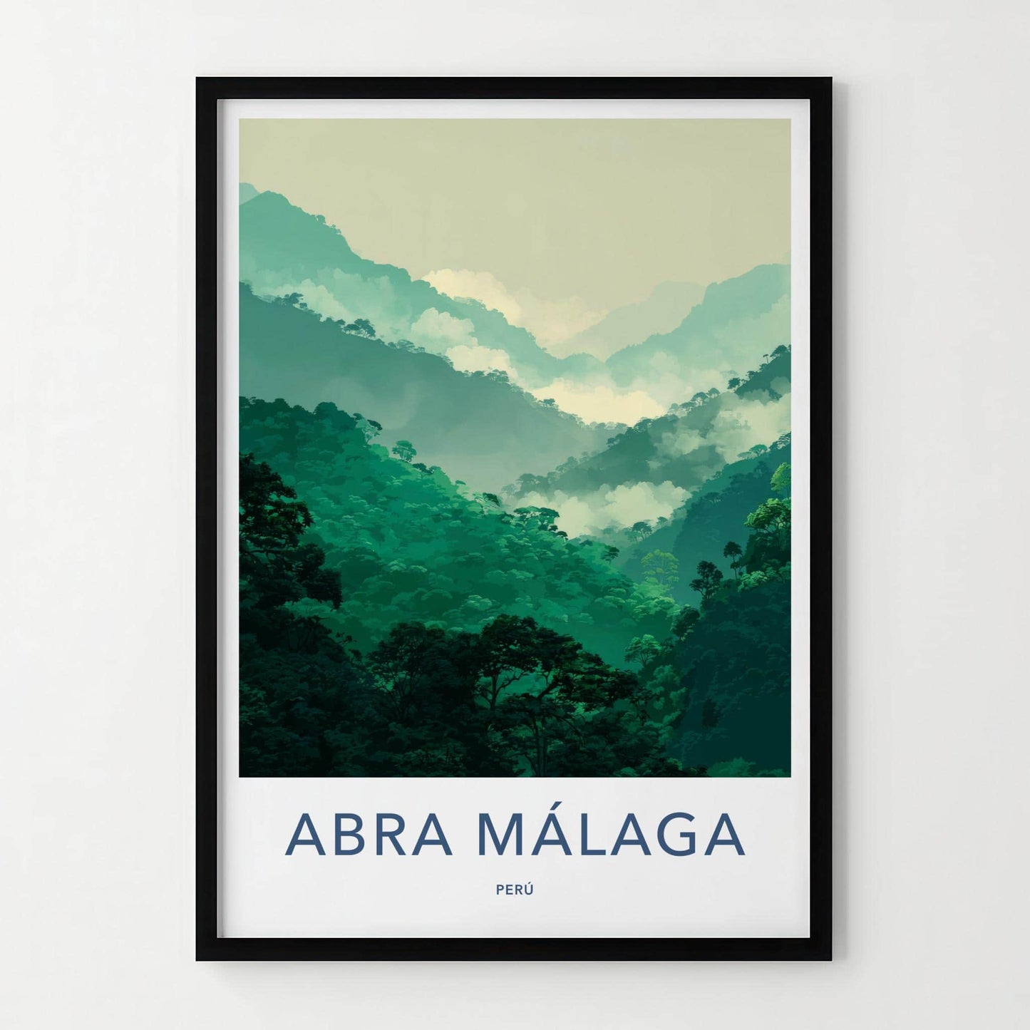 Abra Malaga Poster - Peru Travel Art - Misty Mountain Forest Home Decor