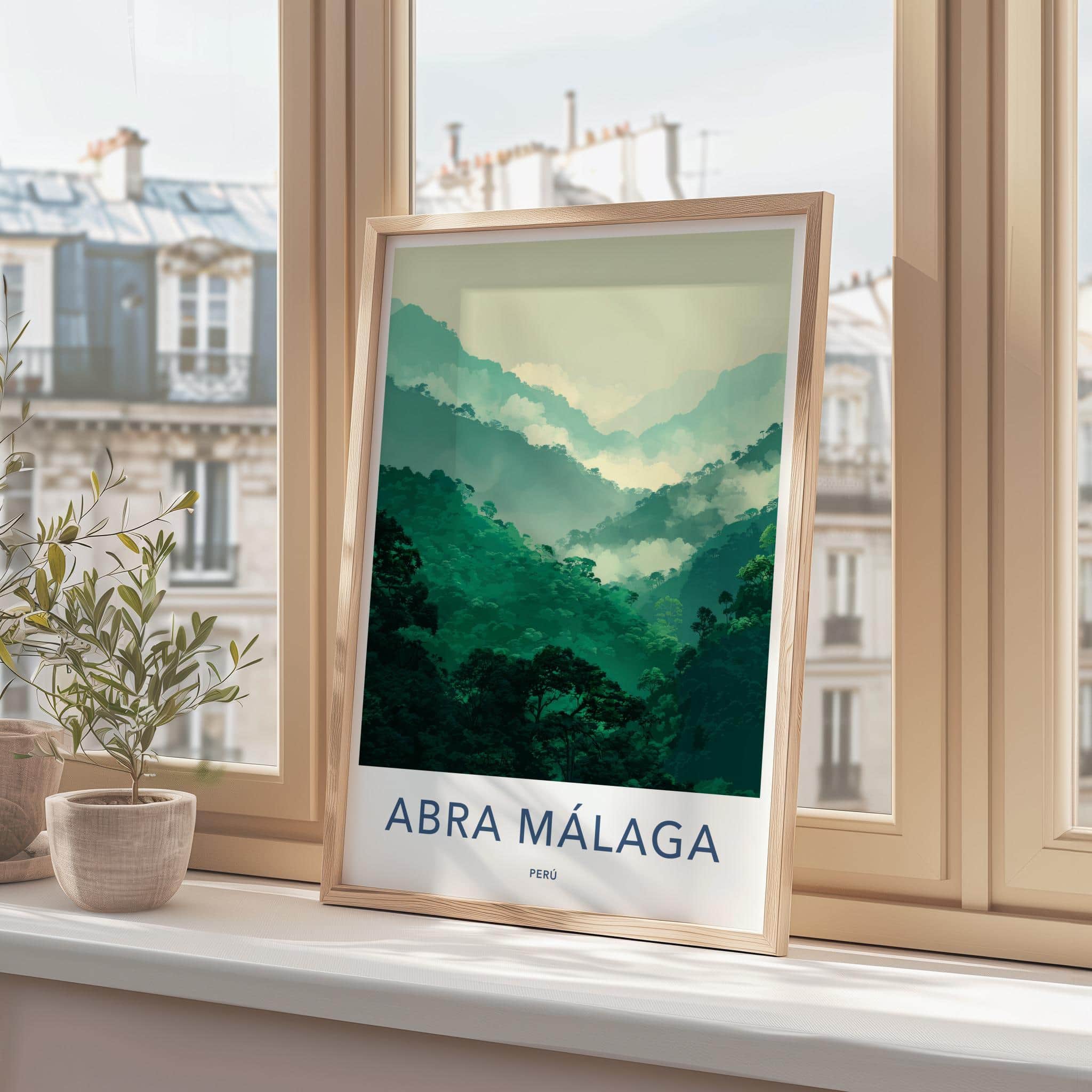 Abra Malaga Poster - Peru Travel Art - Misty Mountain Forest Home Decor