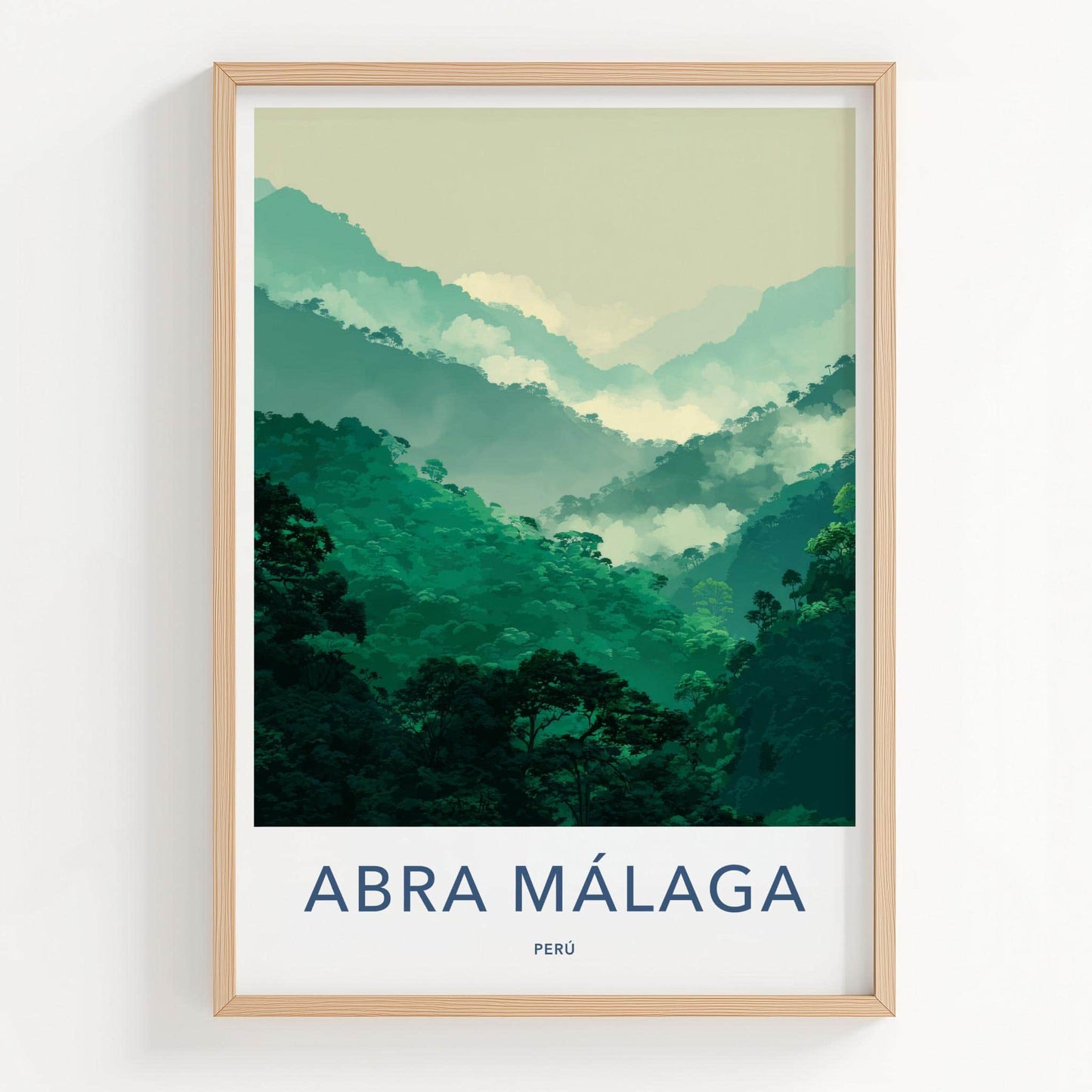 Abra Malaga Poster - Peru Travel Art - Misty Mountain Forest Home Decor