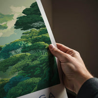 Abra Malaga Poster - Peru Travel Illustration - Misty Mountain Forest Wall Decor