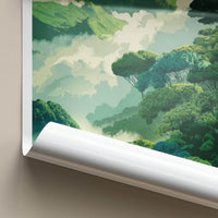 Abra Malaga Poster - Peru Travel Illustration - Misty Mountain Forest Wall Decor