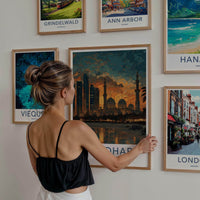 Abu Dhabi Poster - United Arab Emirates Wall Art - Skyline dusk Gift