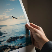 Acadia Poster - Maine Travel Art - Coastal Eagle Flight Home Decor