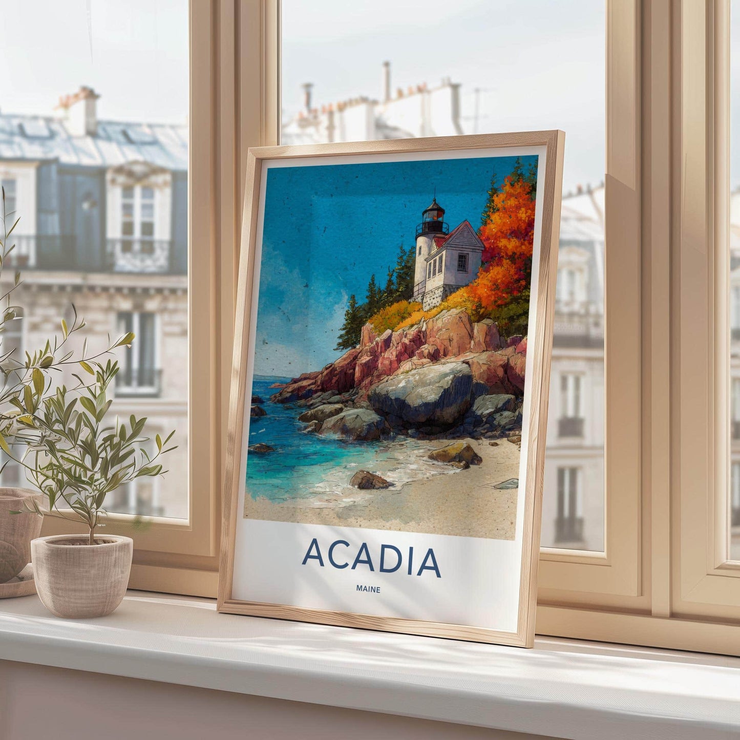Acadia Poster - Maine Wall Art - Coast Rocks Gift