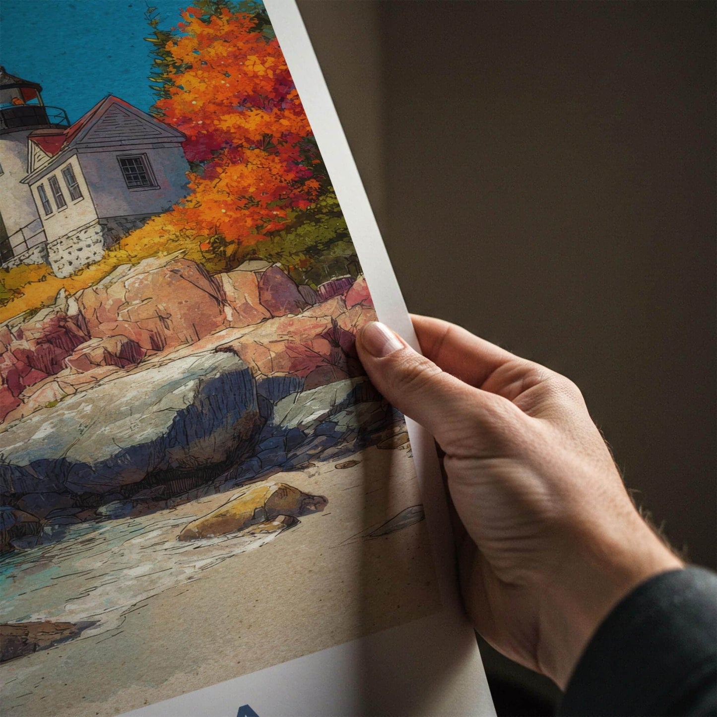 Acadia Poster - Maine Wall Art - Coast Rocks Gift