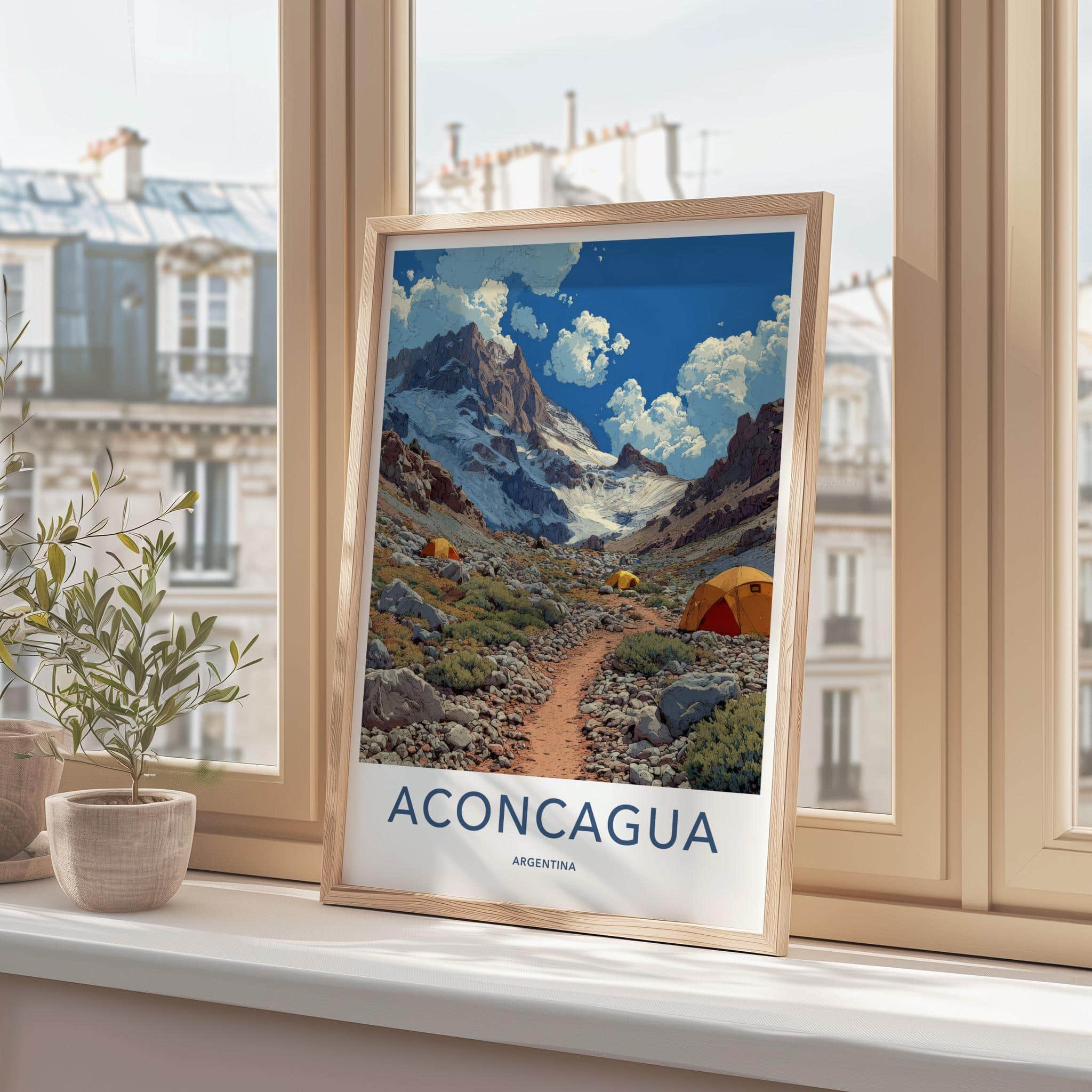Aconcagua Poster - Argentina Scenic Art - High altitude trail Home Decor
