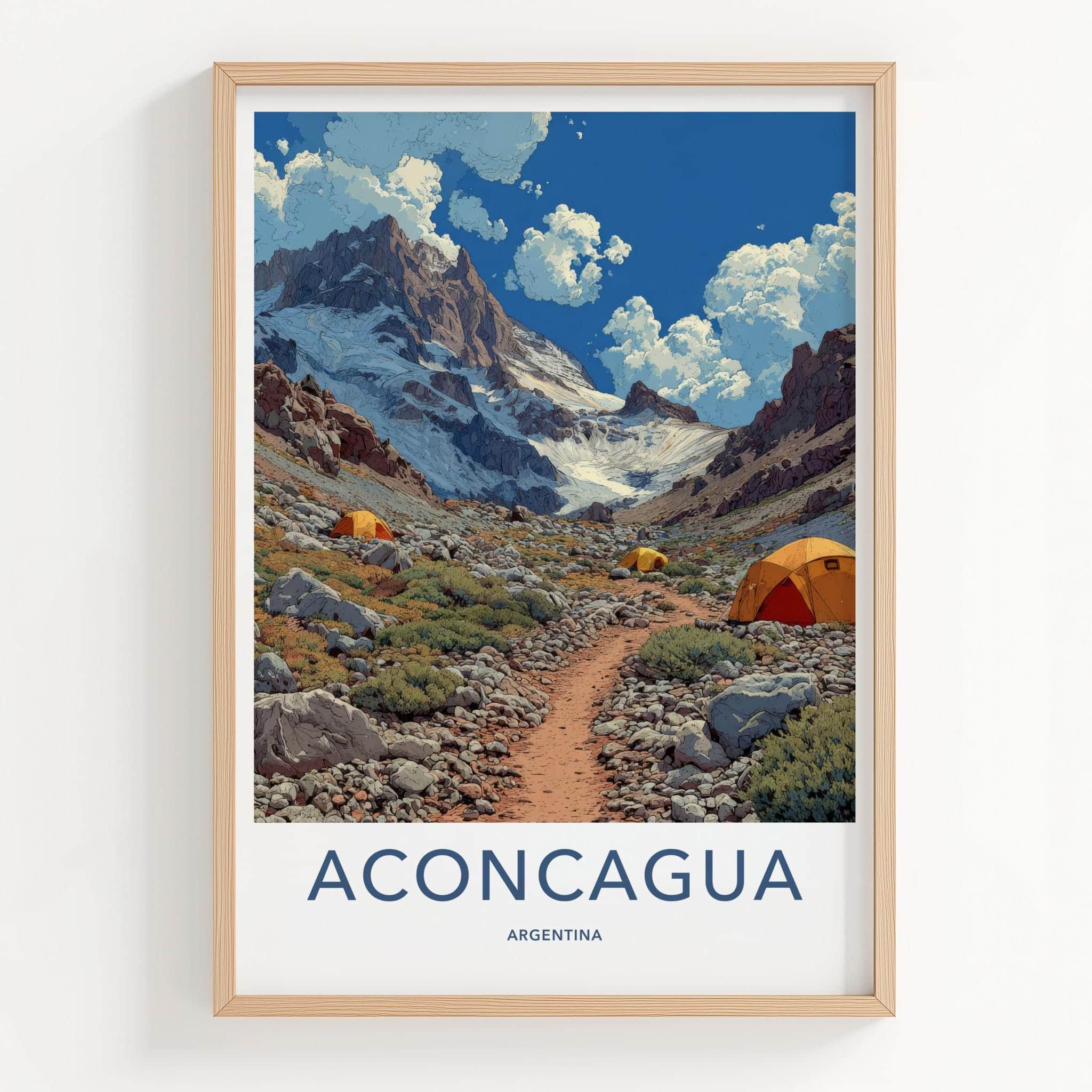 Aconcagua Poster - Argentina Scenic Art - High altitude trail Home Decor
