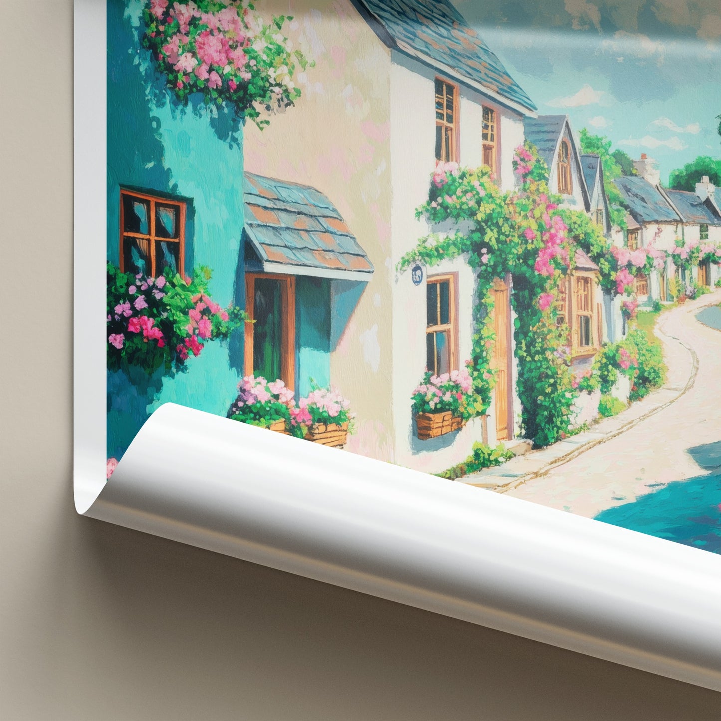 Adare Poster - Ireland Framed Art - Charming Flower Street Gallery Art