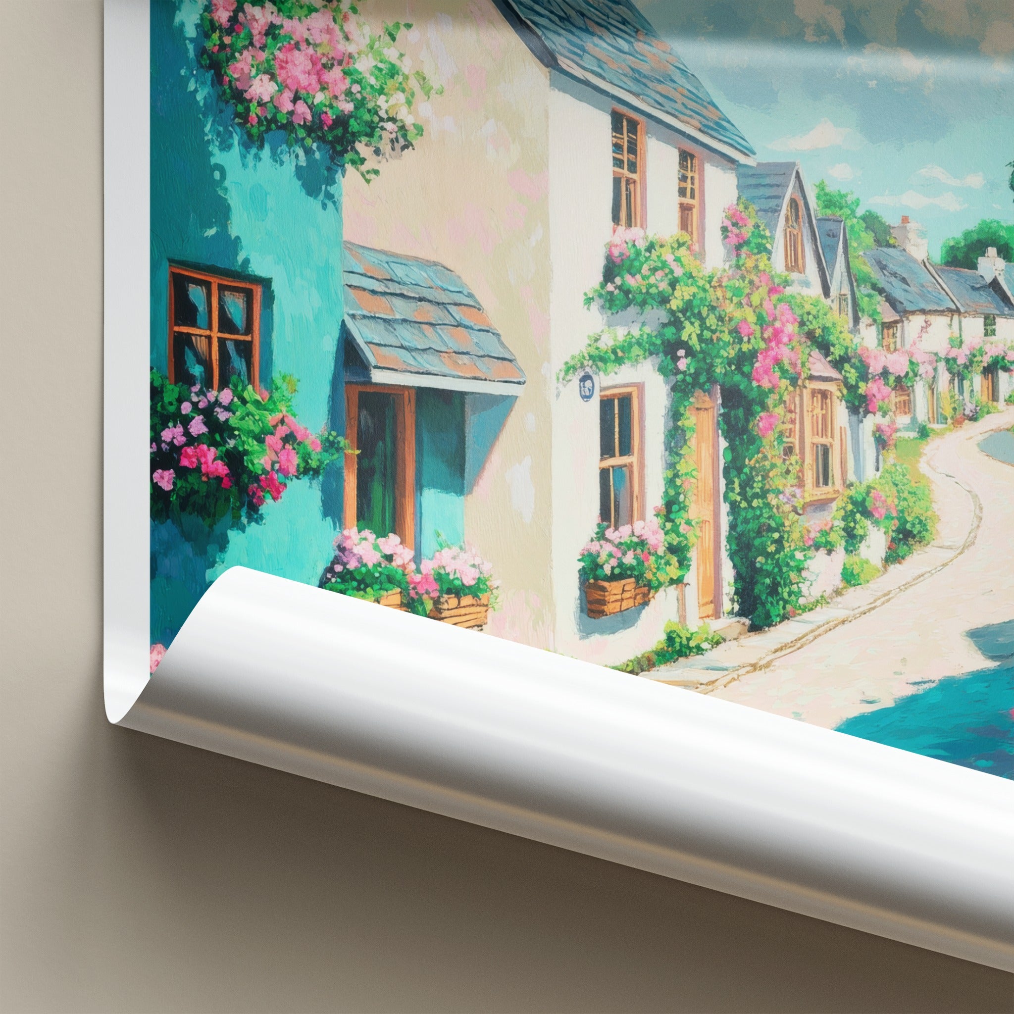 Adare Poster - Ireland Framed Art - Charming Flower Street Gallery Art