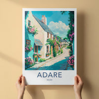 Adare Poster - Ireland Framed Art - Charming Flower Street Gallery Art