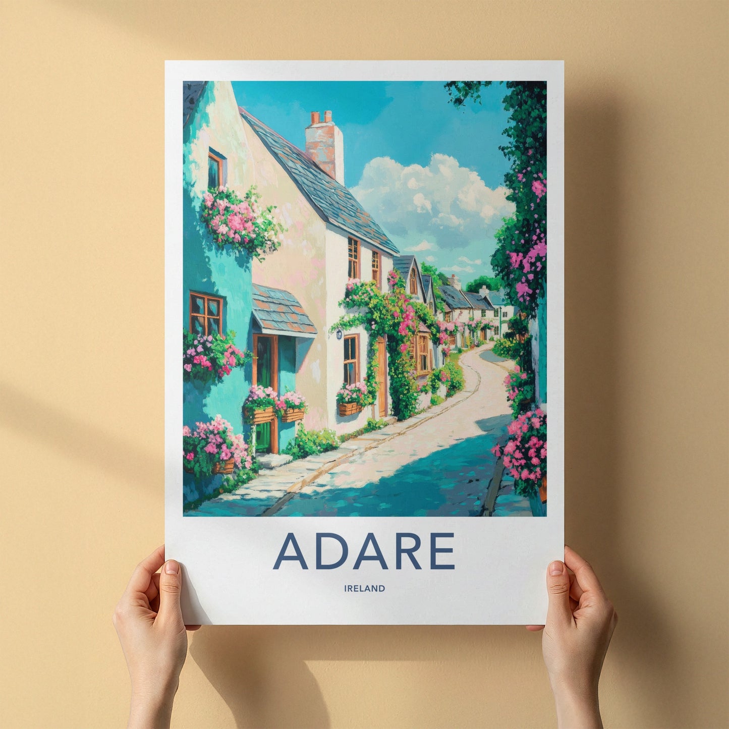 Adare Poster - Ireland Framed Art - Charming Flower Street Gallery Art