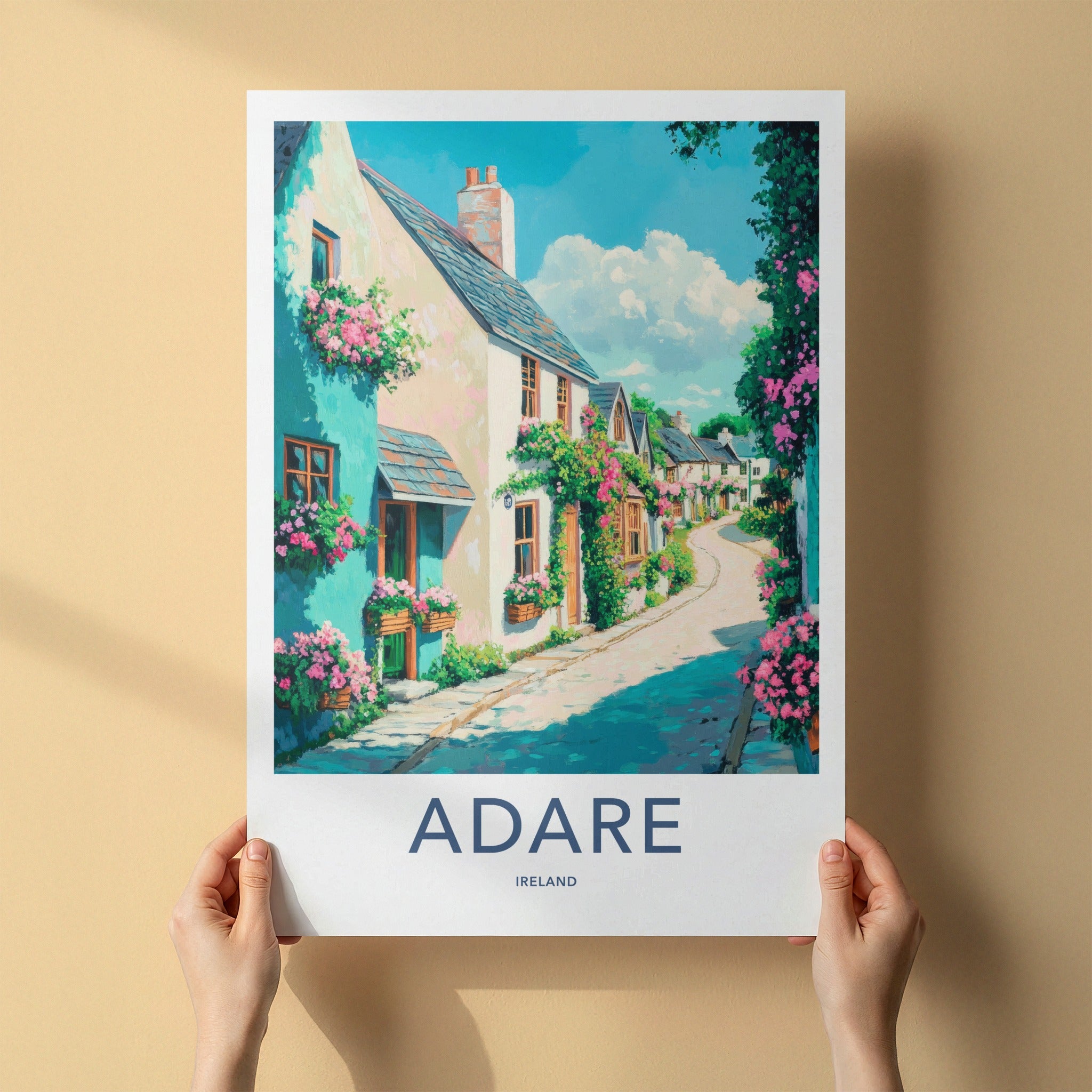 Adare Poster - Ireland Framed Art - Charming Flower Street Gallery Art