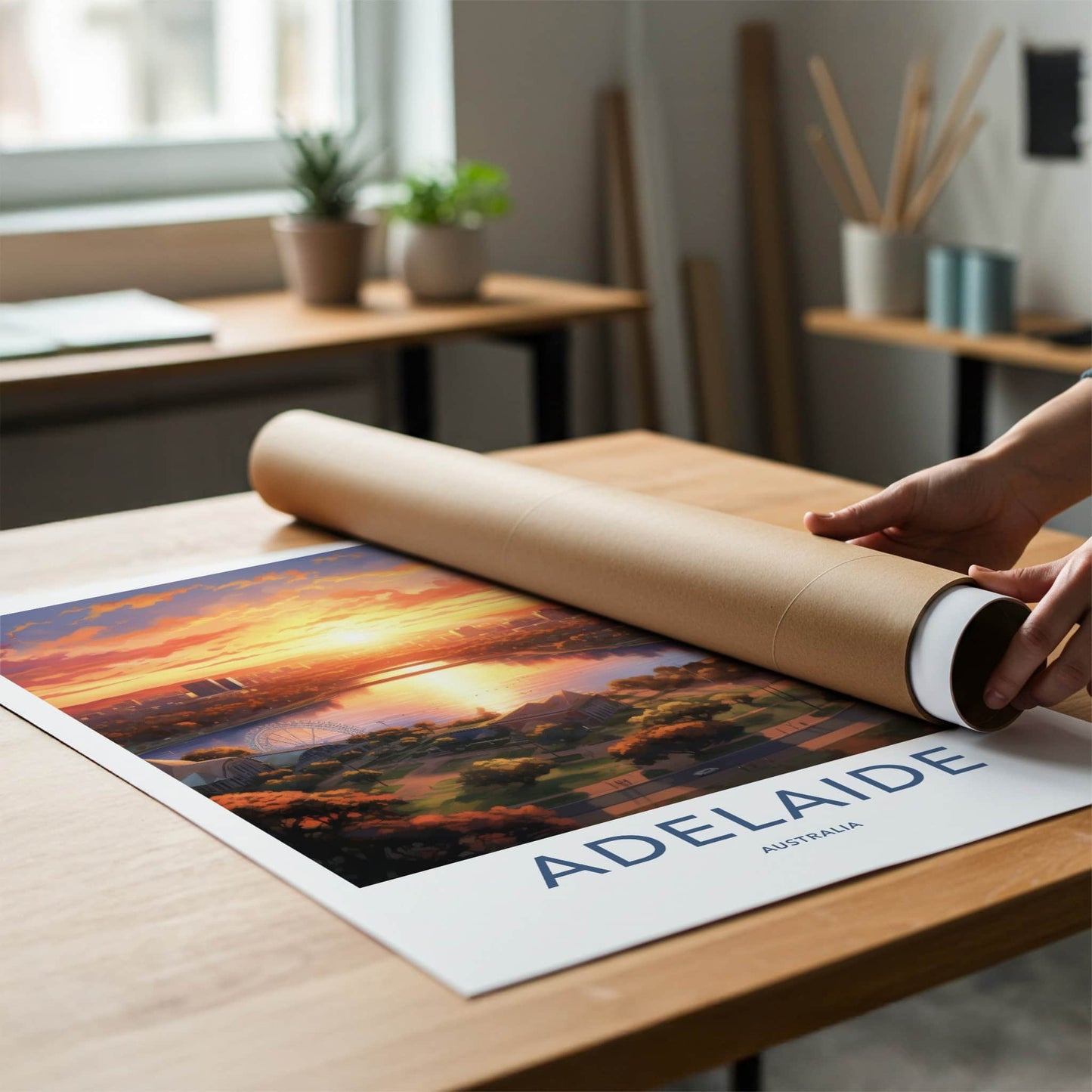 Adelaide Poster - Australia Framed Print - Reflecting Lake City Gallery Art