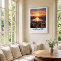 Adelaide Poster - Australia Framed Print - Reflecting Lake City Gallery Art