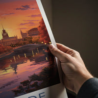 Adelaide Poster - Australia Travel Print - Riverfront City Sunset Wall Decor