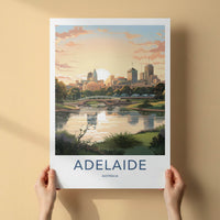Adelaide Poster - Australia Wall Art - City River Sunset Home Decor