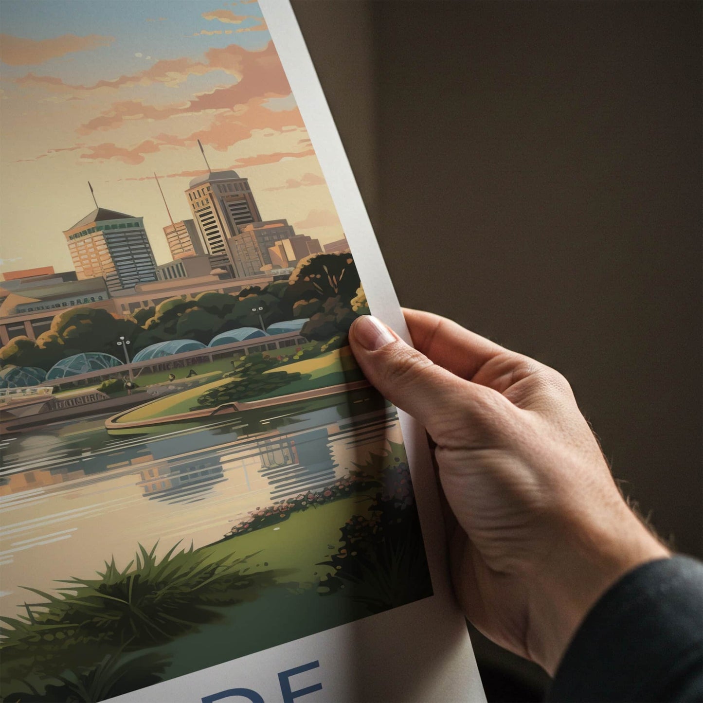 Adelaide Poster - Australia Wall Art - City River Sunset Home Decor