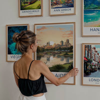 Adelaide Poster - Australia Wall Art - City River Sunset Home Decor