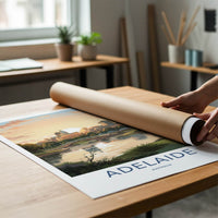 Adelaide Poster - Australia Wall Art - City River Sunset Home Decor