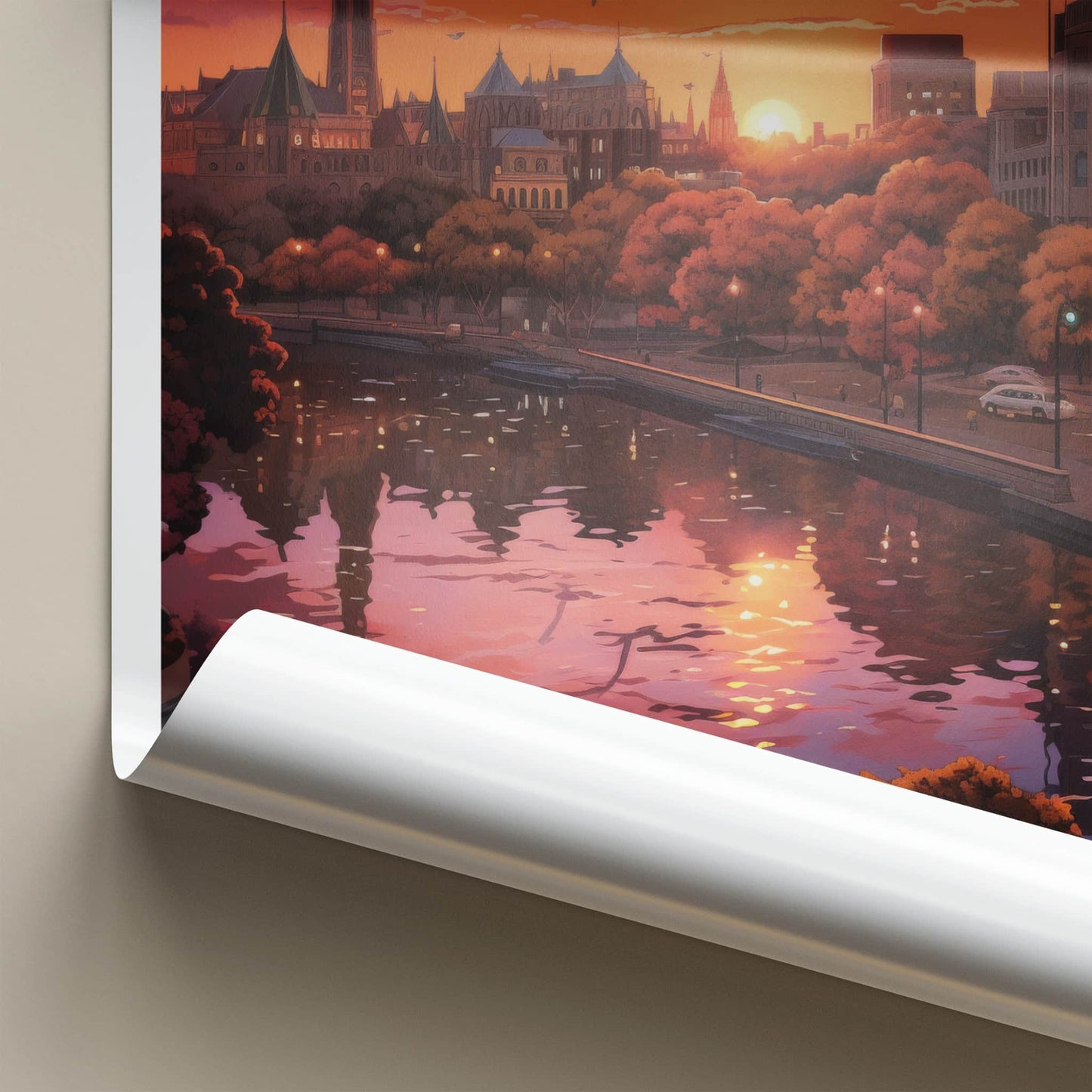 Adelaide Poster - Australia Wall Art - Vibrant City Sunset Home Decor