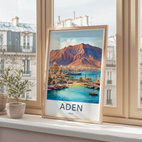 Aden Poster - Yemen Framed Print - Harbor City Mountains Framed Decor