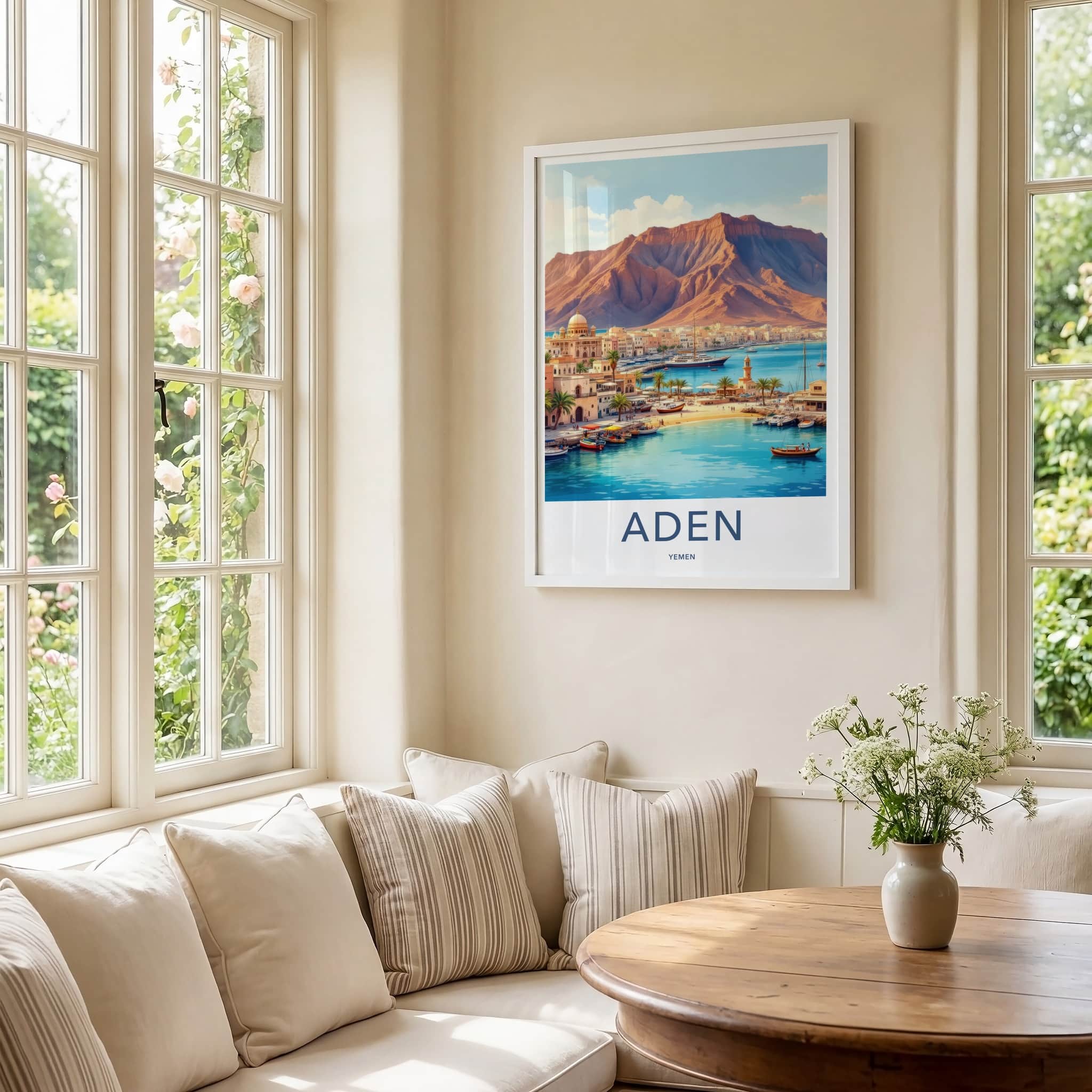 Aden Poster - Yemen Framed Print - Harbor City Mountains Framed Decor