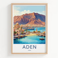 Aden Poster - Yemen Framed Print - Harbor City Mountains Framed Decor
