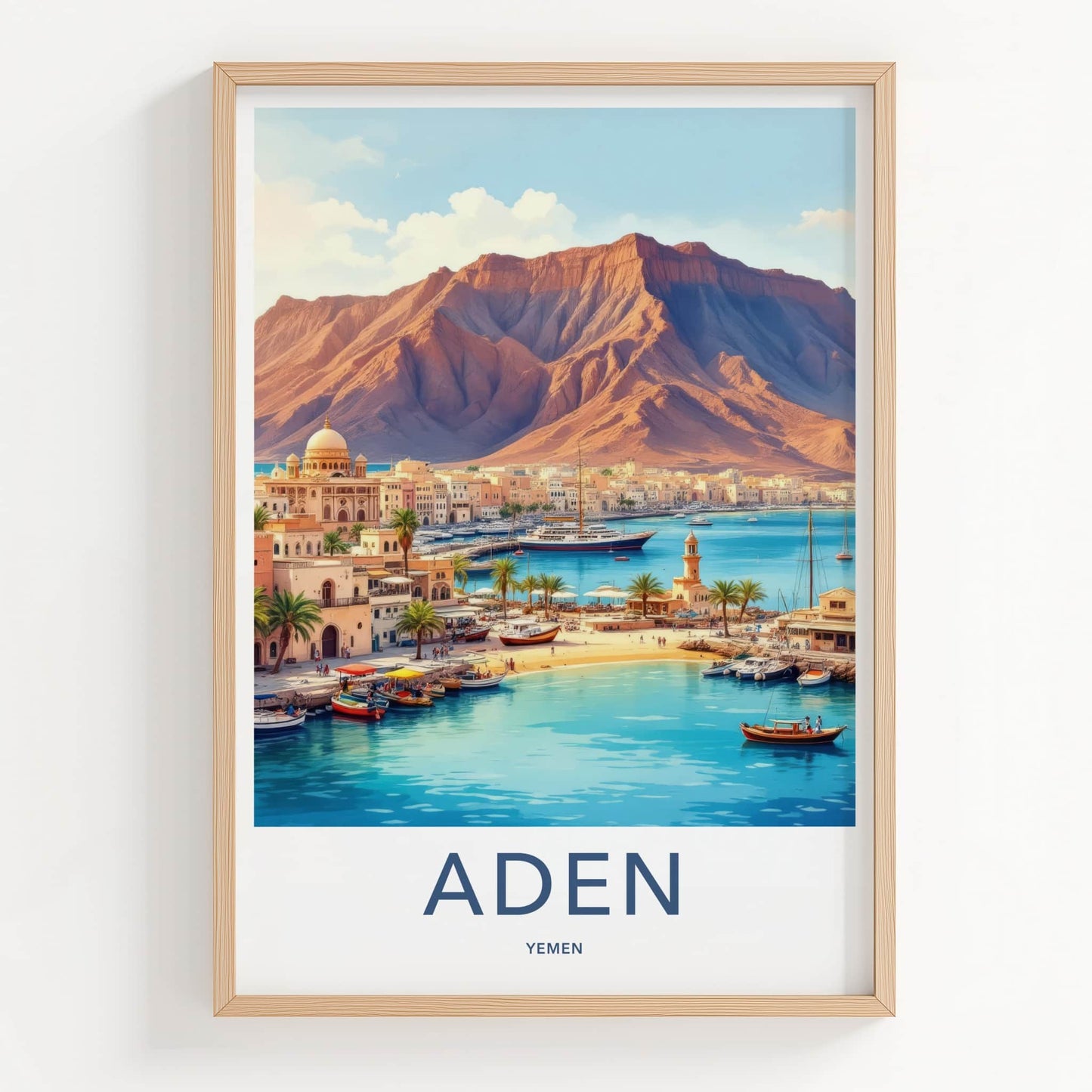 Aden Poster - Yemen Framed Print - Harbor City Mountains Framed Decor