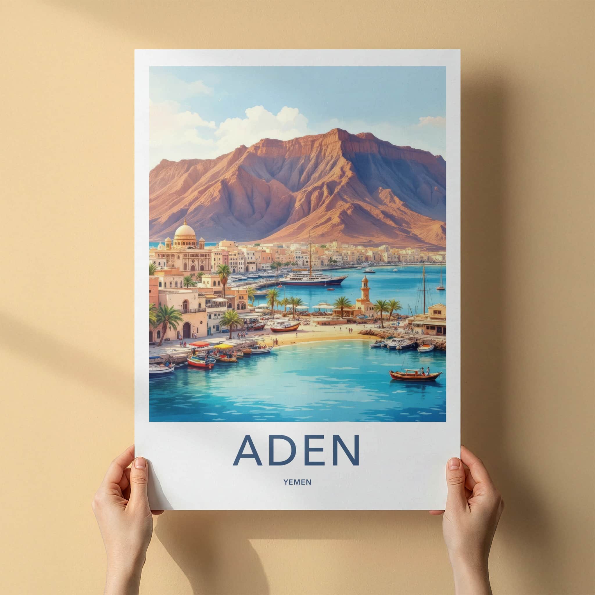 Aden Poster - Yemen Framed Print - Harbor City Mountains Framed Decor