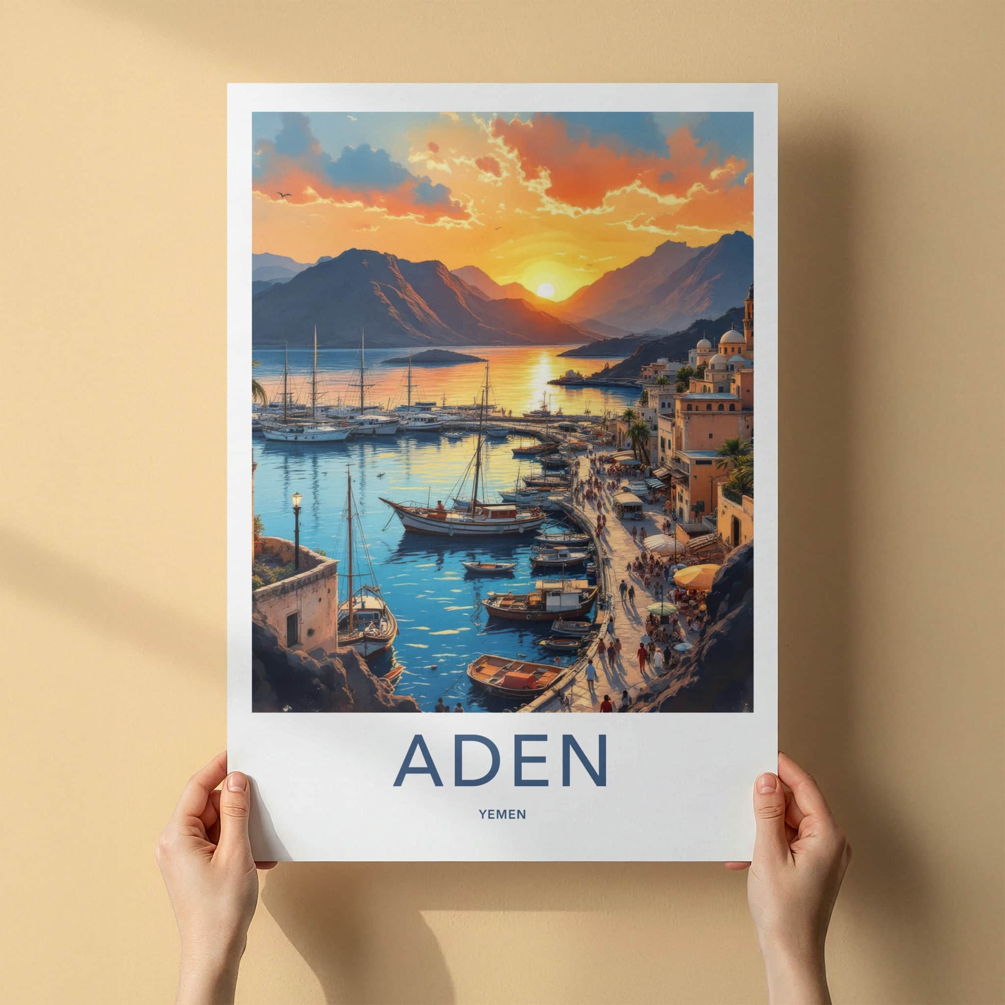 Aden Poster - Yemen Framed Print - Lively Harbor Sunset Framed Decor