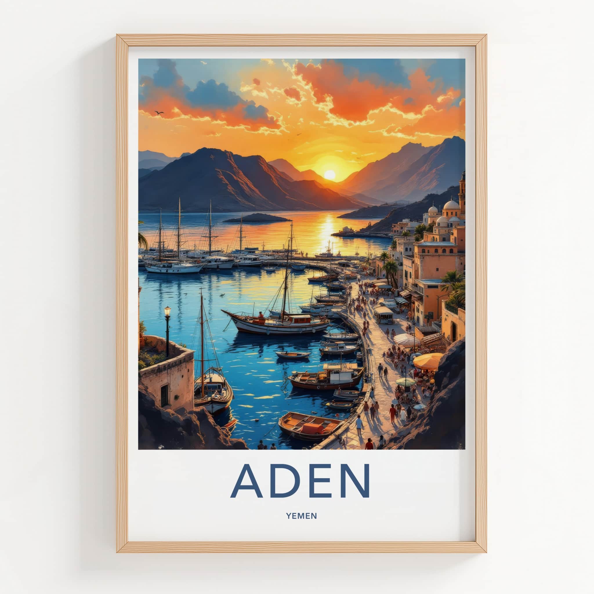 Aden Poster - Yemen Framed Print - Lively Harbor Sunset Framed Decor