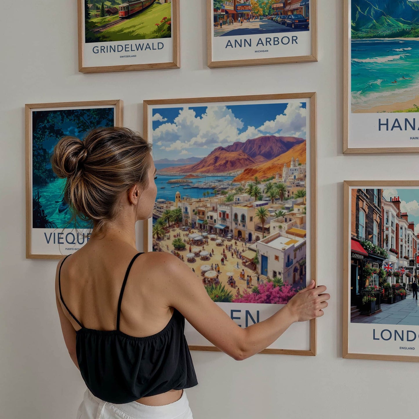 Aden Poster - Yemen Travel Art - Vibrant Coastal Town Home Decor